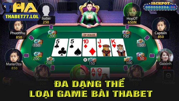 Đa dạng thể loại game bài tha bet